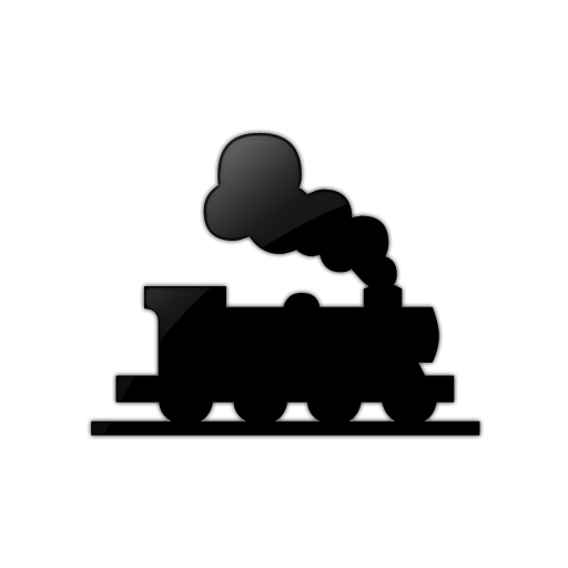 Black and White Train Icon Black and White Train Icon