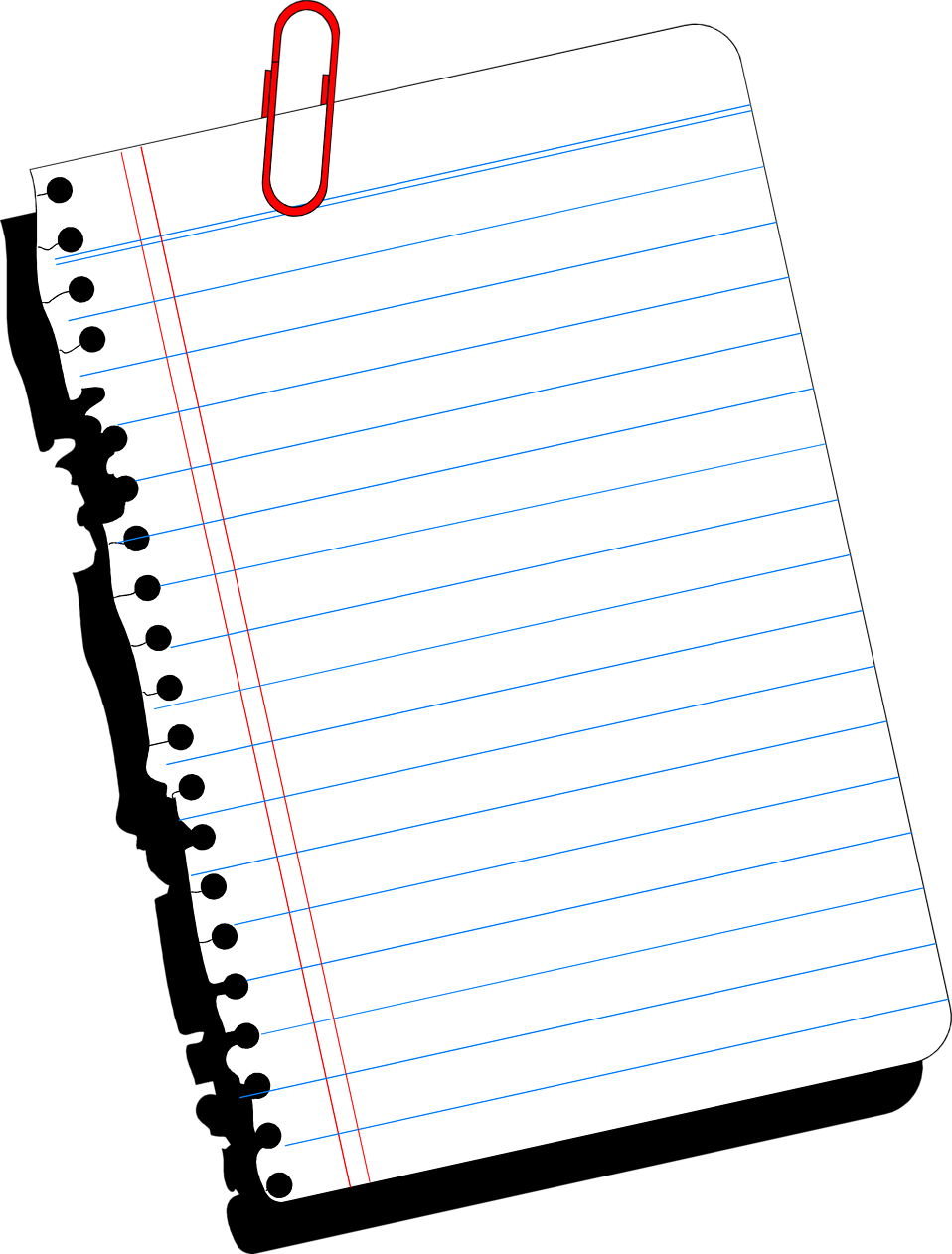 Blank Notebook Paper Clip Art