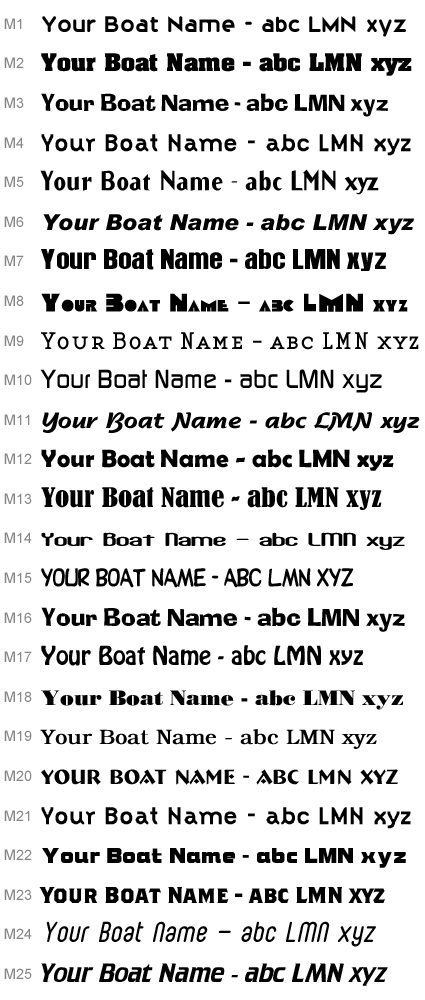 Boat Name Lettering Fonts