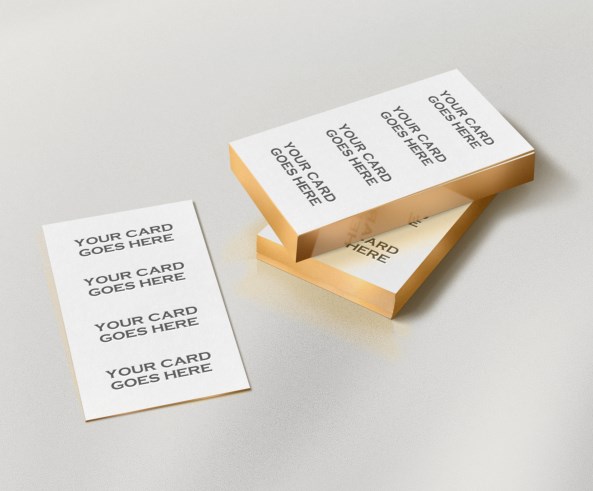 8 Gold Business Card Mockup PSD Images