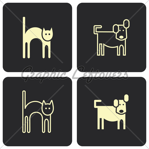 Cat and Dog Icon Vector