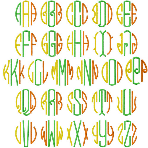 Circle Monogram Embroidery Font Download Circle Monogram Embroidery Font Download