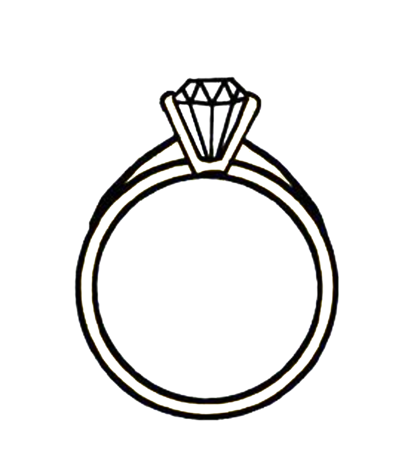 Clip Art Black And White Diamond Ring
