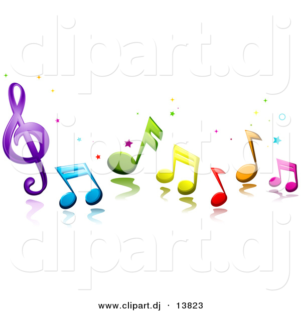 Colorful Music Notes Clip Art