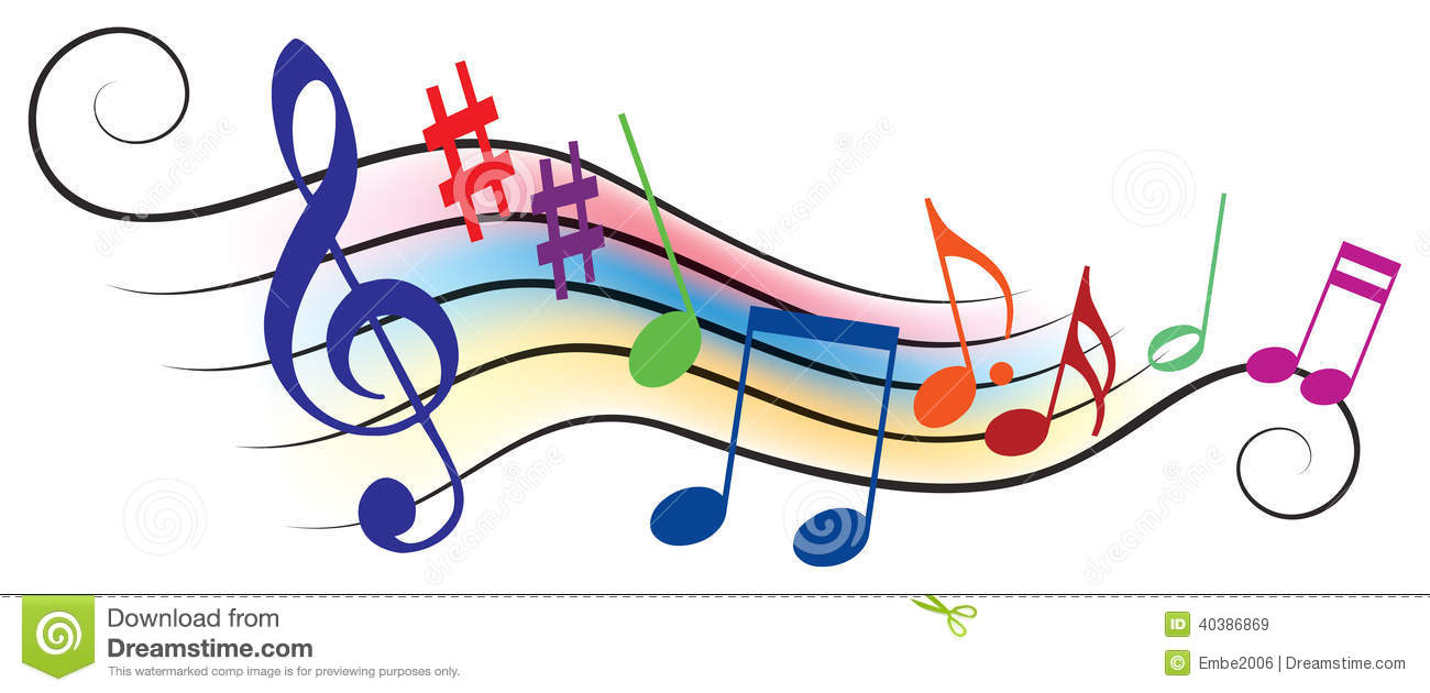 Colorful Music Notes Clip Art