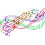 Colorful Music Notes On Staff