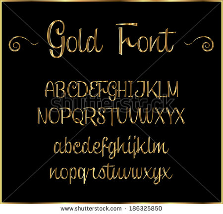 Cursive Gold Alphabet Letters