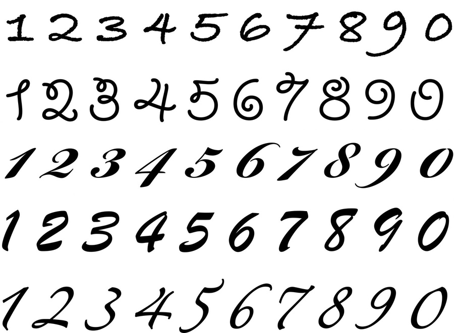 Different Number Fonts Different Number Fonts