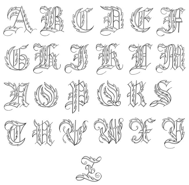 Fancy Writing Alphabet Letters