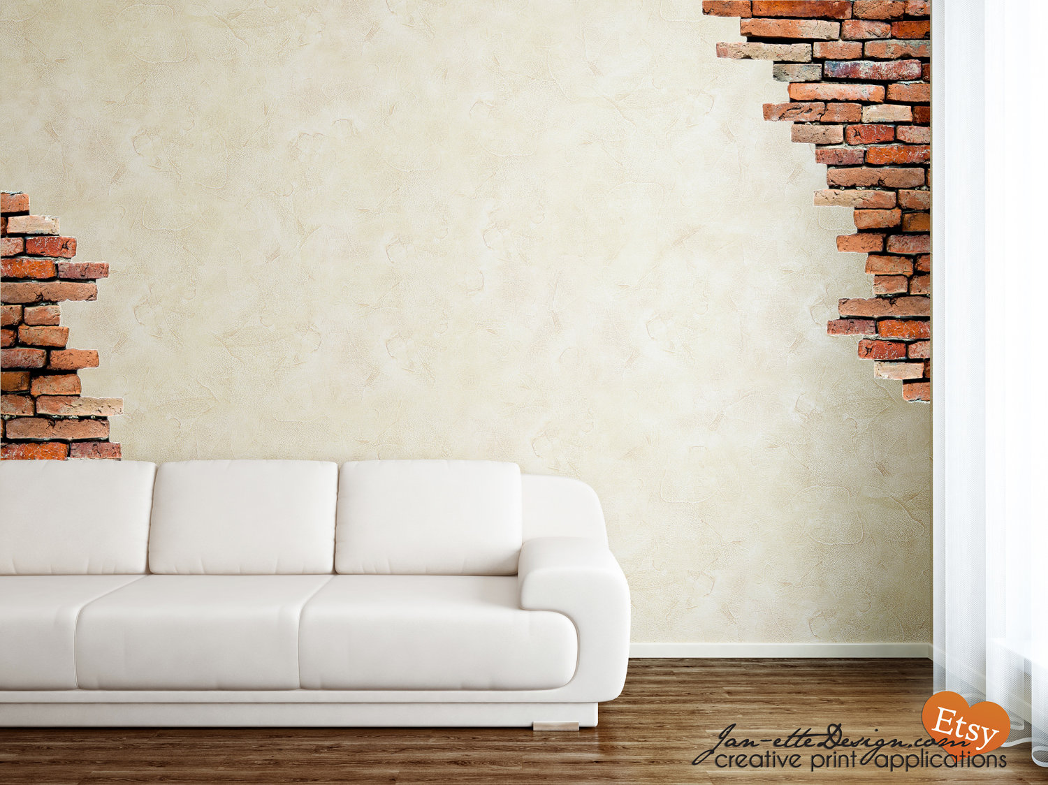 Faux Brick Wall Decal