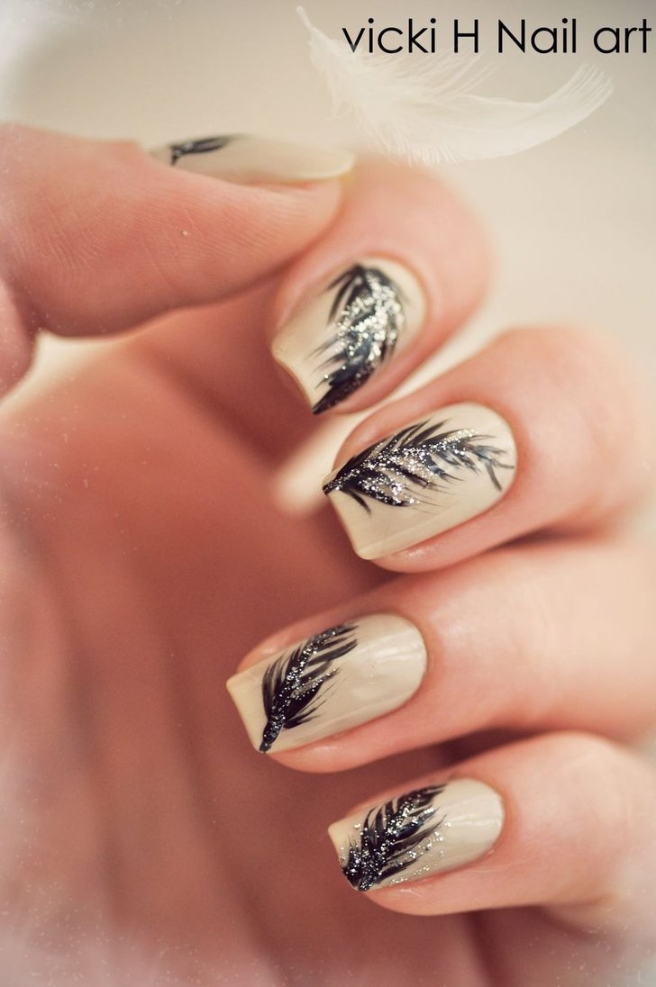 Feather Nail Art Design Feather Nail Art Design