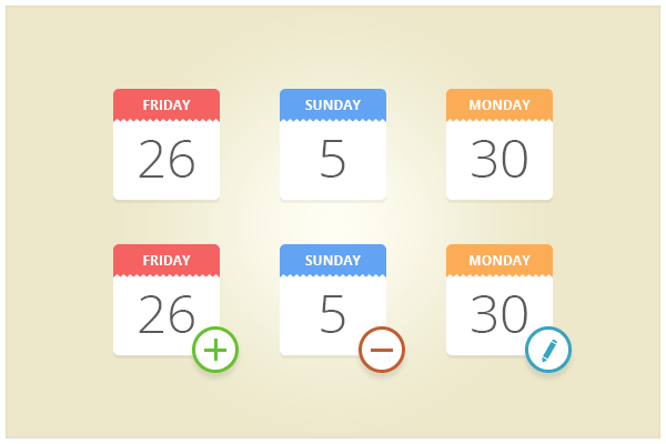 Flat Calendar Icons Free