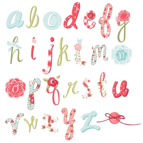 Flower Fonts Alphabet Letters