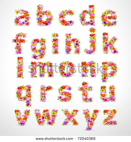 Flower Fonts Alphabet Letters