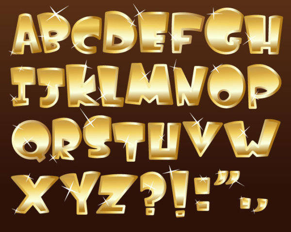 8 Vector Gold Fonts Images