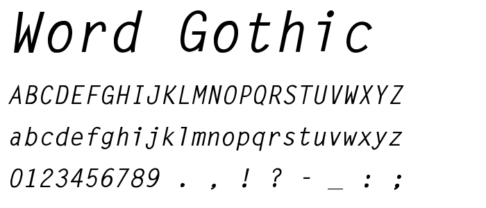 Free Gothic Fonts for Microsoft Word
