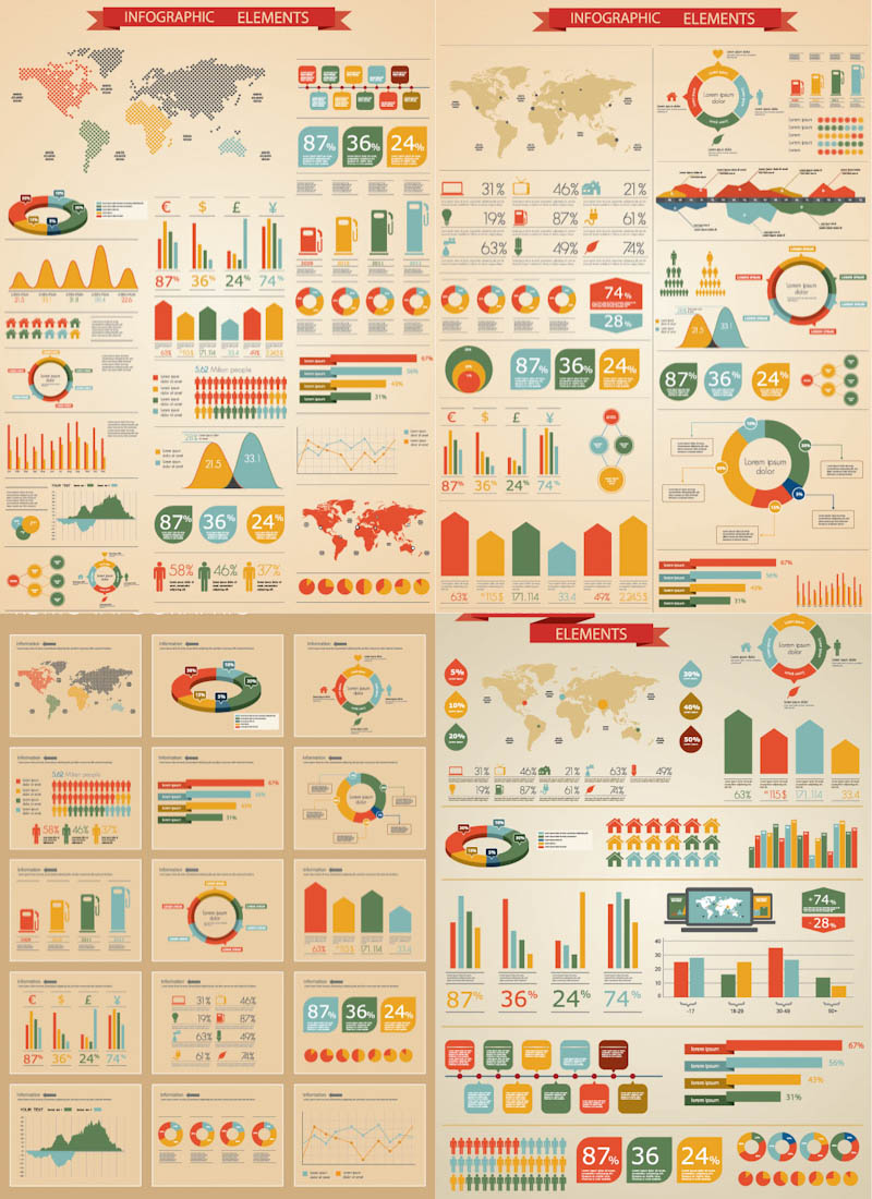 16 Infographics Vector Art Images