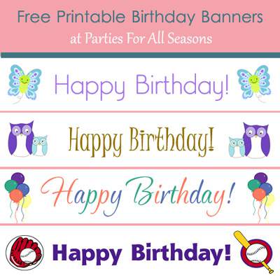 Free Printable Birthday Banner