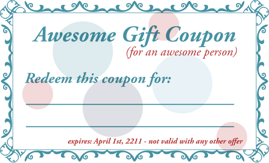 Free Printable Gift Coupon Template