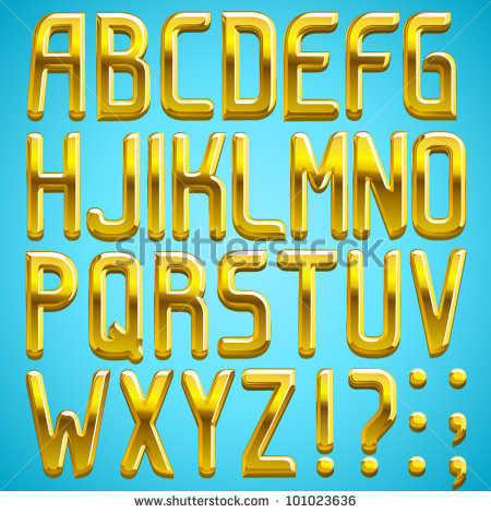 Gold Alphabet Fonts