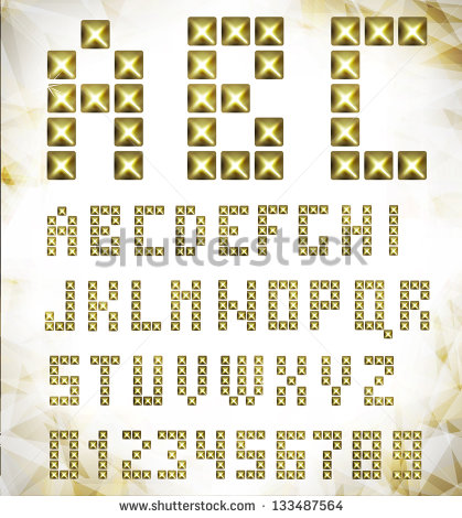 Gold Vector Font