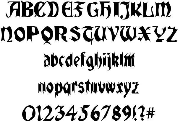 gothic fonts word