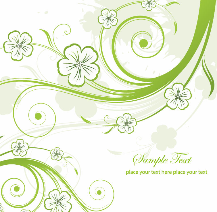 18 Green Floral Swirl Vector Art Images