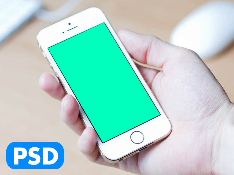 Hand Holding iPhone Mockup Free