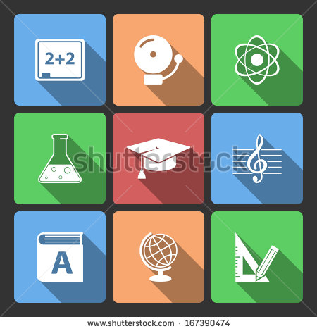 Images of Subjects in School App Icons