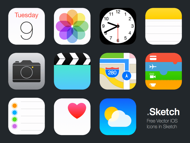 iOS 8 Apple Icon Vector