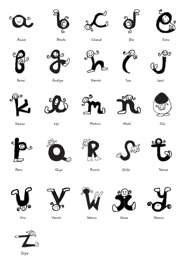 Kids Handwriting Fonts Alphabet