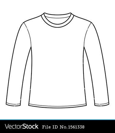 Long Sleeve Shirt Template Vector