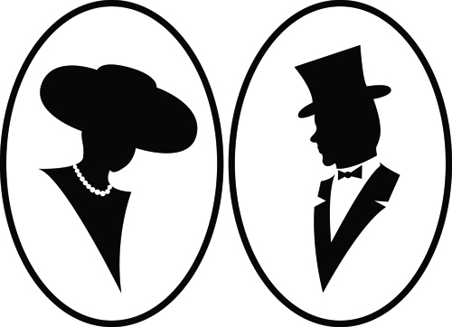 Man and Woman Silhouettes Vector Free