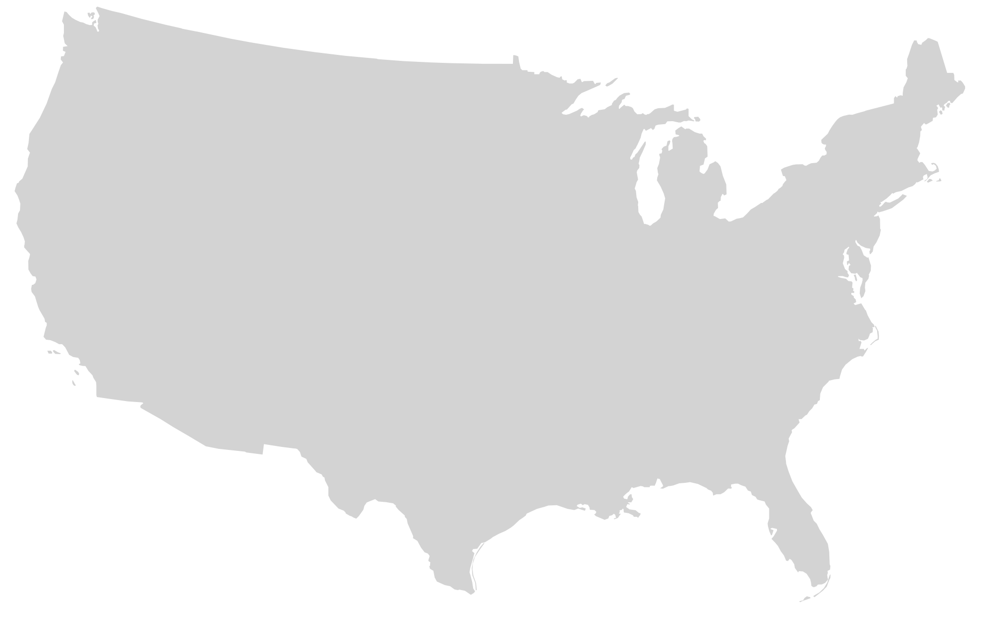 Map of the United States Outline No Background