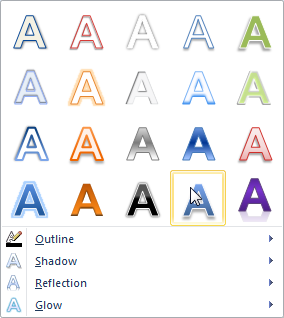 Microsoft Word 2010 Text Effects
