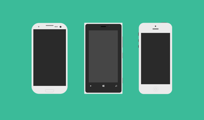Mobile Phone Flat Icon Template