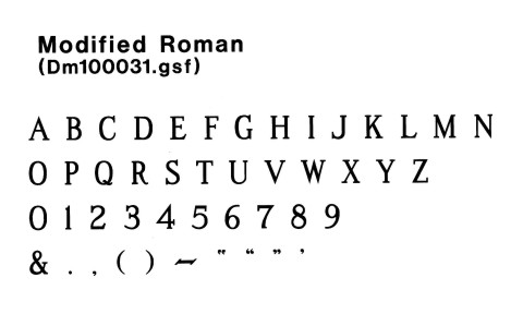 Modified Roman Font