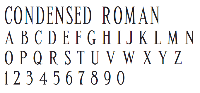 Modified Roman Font