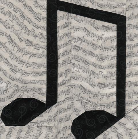 Music Note Quilt Block Pattern