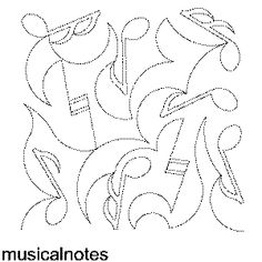 Music Notes Free Motion Quilting Pattern