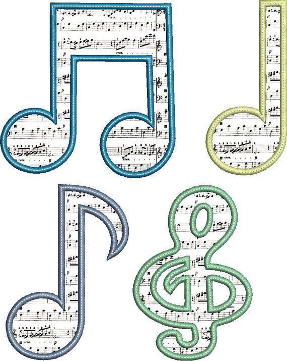 Musical Notes Applique Design