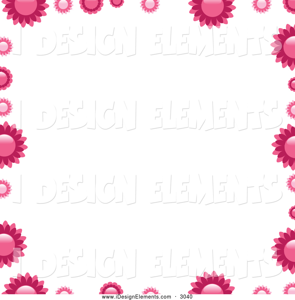 Pink Flower Border Clip Art