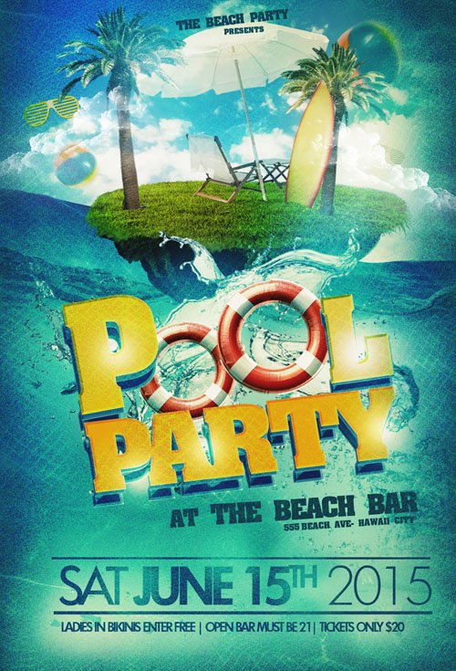 Pool Party Flyer Template