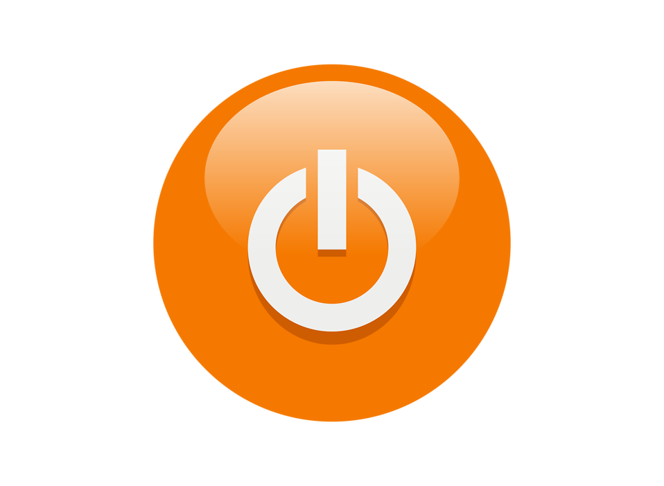 Power On Button Icon Orange
