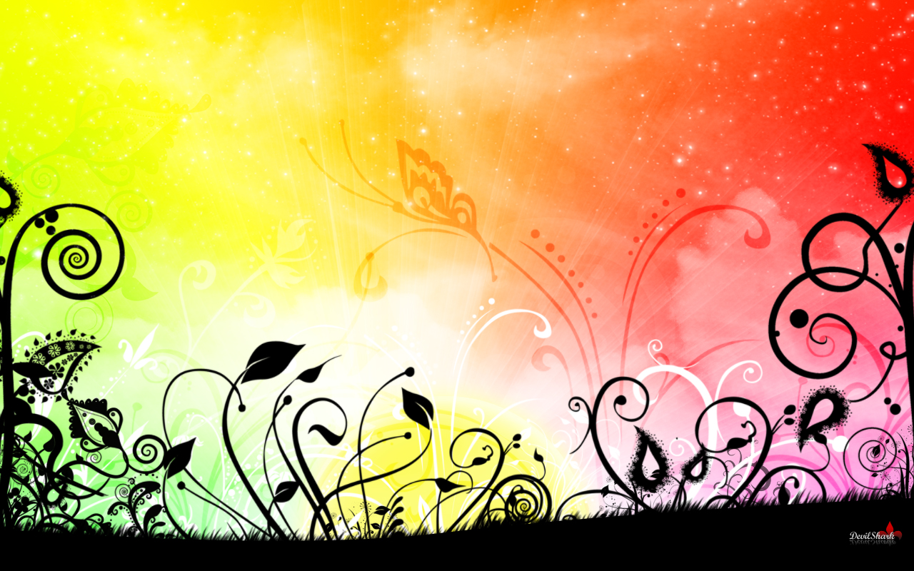 Pretty Rainbow Flower Desktop Wallpaper