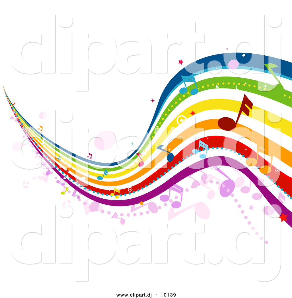 Rainbow Music Notes Clip Art