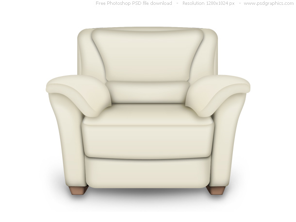 Red Leather Armchair and White PSD Red Leather Armchair and White PSD