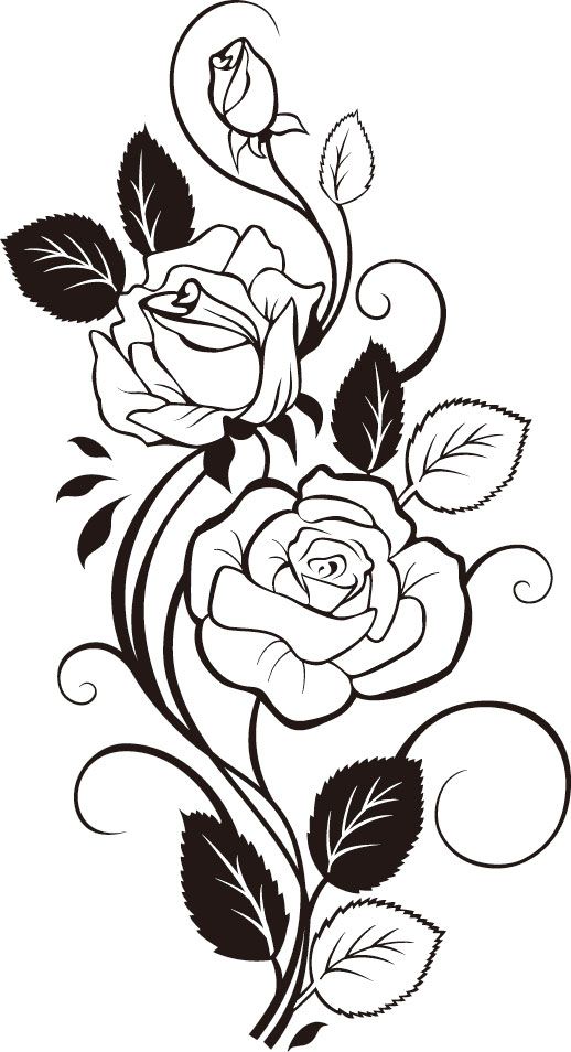 Rose Vine Tattoo Stencil Designs