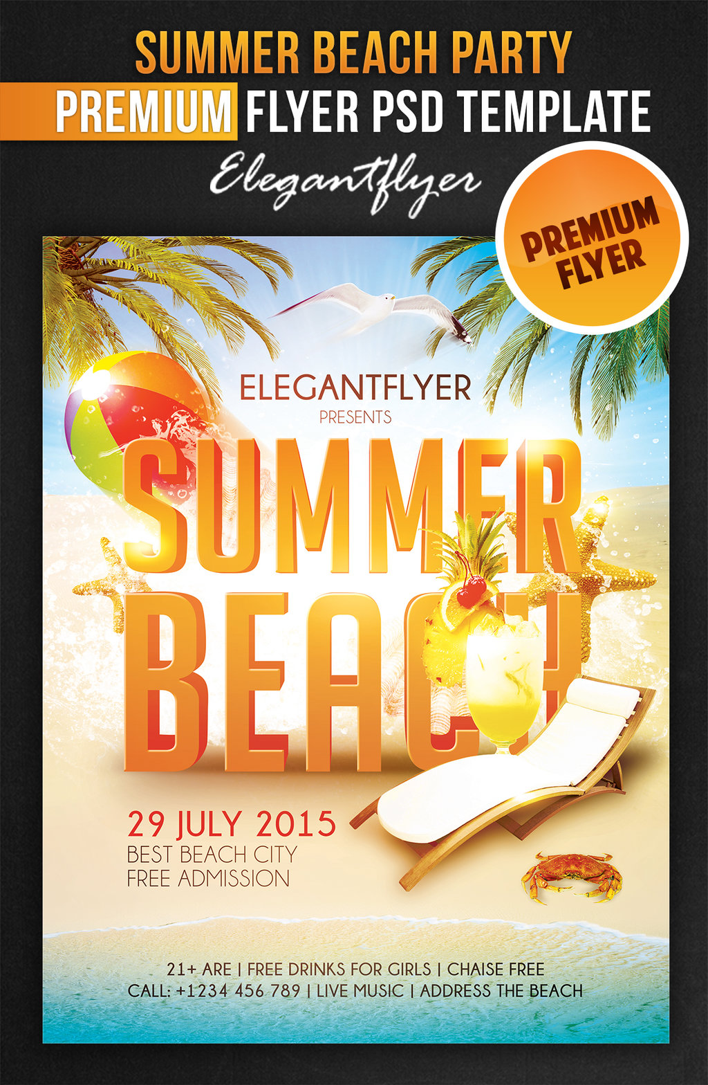 Summer Beach Party Flyer Template