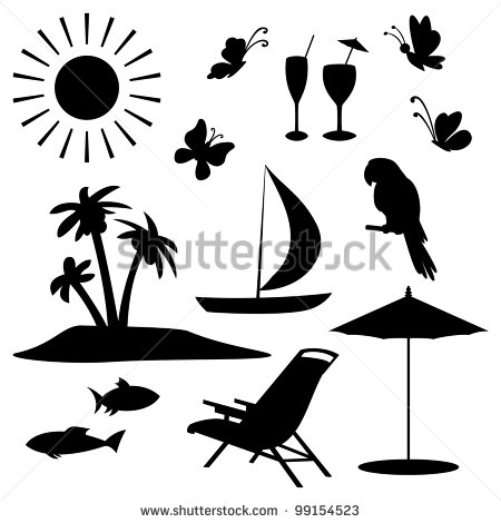 Summer Black and White Objects